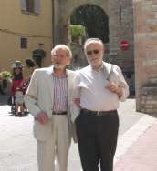 Bruno and his friend Gianni Cova, during his wedding day in Assisi